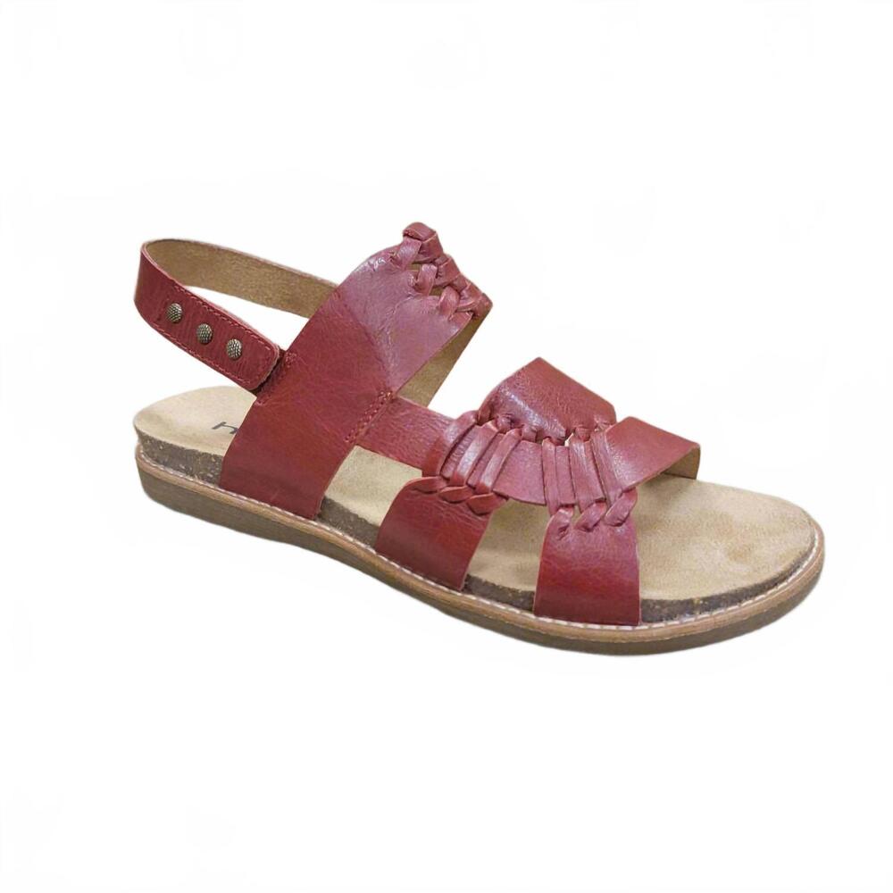 NEW HALSA FOOTWEAR women's bella flat sandals in red